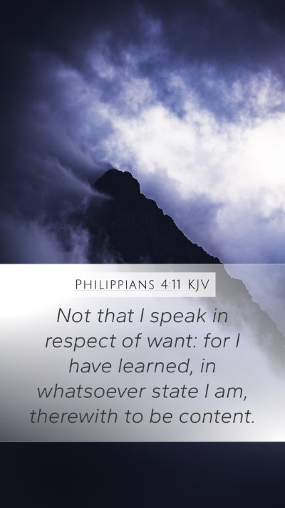 Philippians 4:11 KJV Bible Verse Image