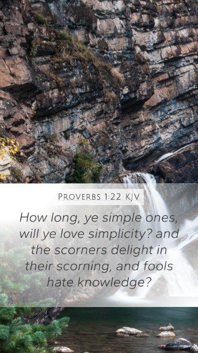 Proverbs 1:22 KJV Bible Verse Image