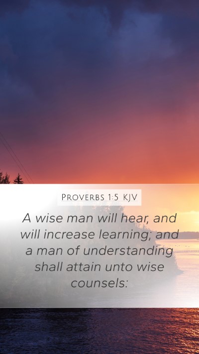 Proverbs 1:5 KJV Bible Verse Image