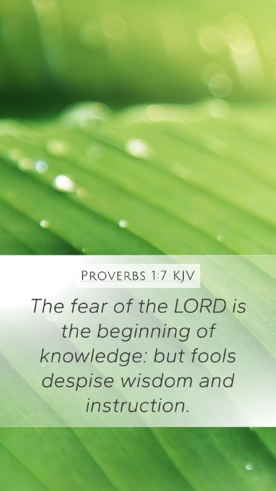 Proverbs 1:7 KJV Bible Verse Image