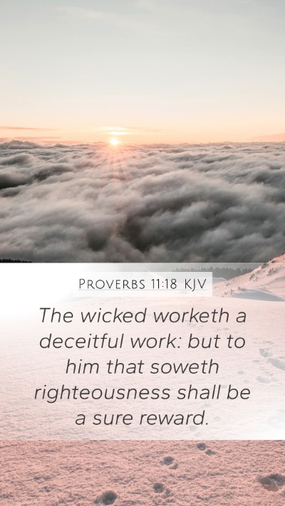 Proverbs 11:18 KJV Bible Verse Image