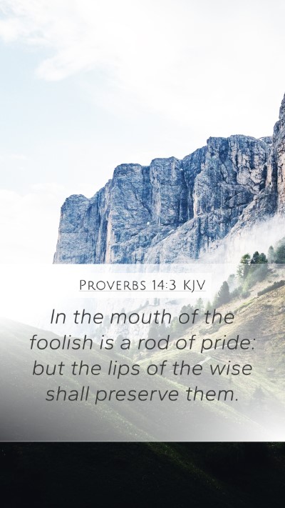 Proverbs 14:3 KJV Bible Verse Image