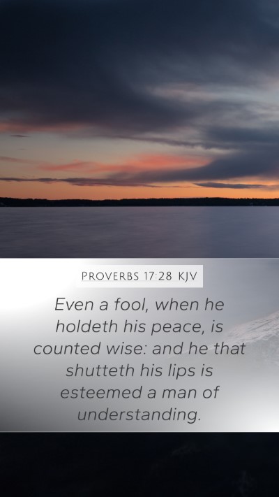 Proverbs 17:28 KJV Bible Verse Image