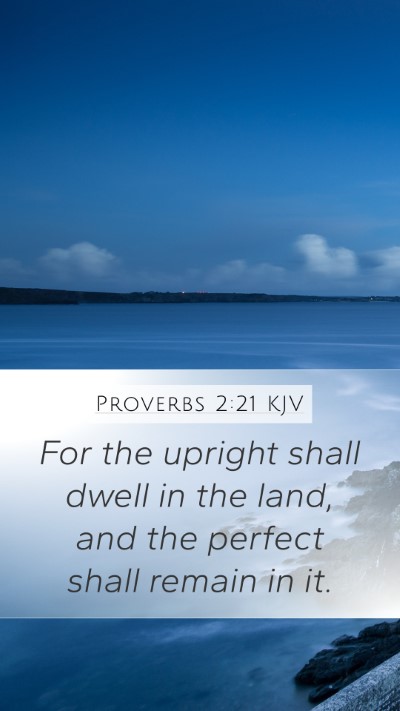 Proverbs 2:21 KJV Bible Verse Image