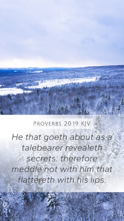 Proverbs 20:19 KJV Bible Verse Image