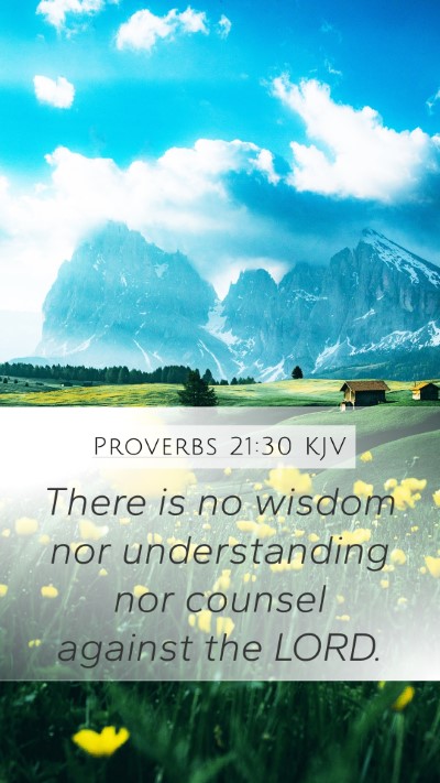 Proverbs 21:30 KJV Mobile Phone Wallpaper - There is no wisdom nor understanding nor counsel - Mobile Bible Verse Wallpaper