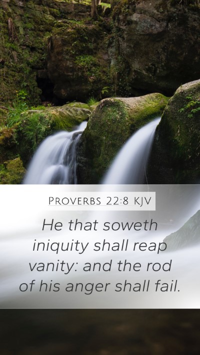 Proverbs 22:8 KJV Mobile Phone Wallpaper - He that soweth iniquity shall reap vanity: and - Mobile Bible Verse Wallpaper