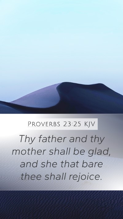 Proverbs 23:25 KJV Mobile Phone Wallpaper - Thy father and thy mother shall be glad, and she - Mobile Bible Verse Wallpaper