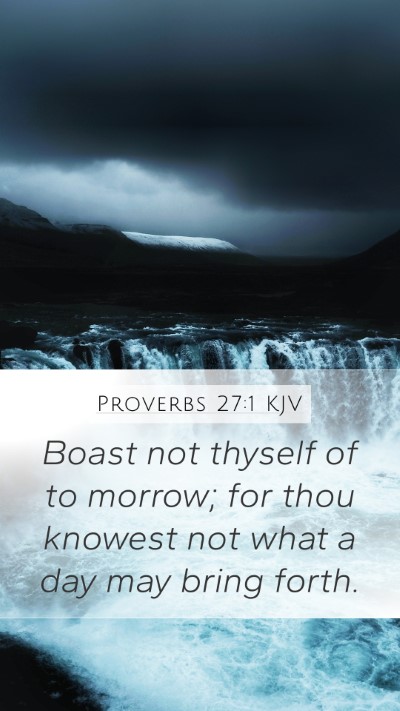 Proverbs 27:1 KJV Bible Verse Image