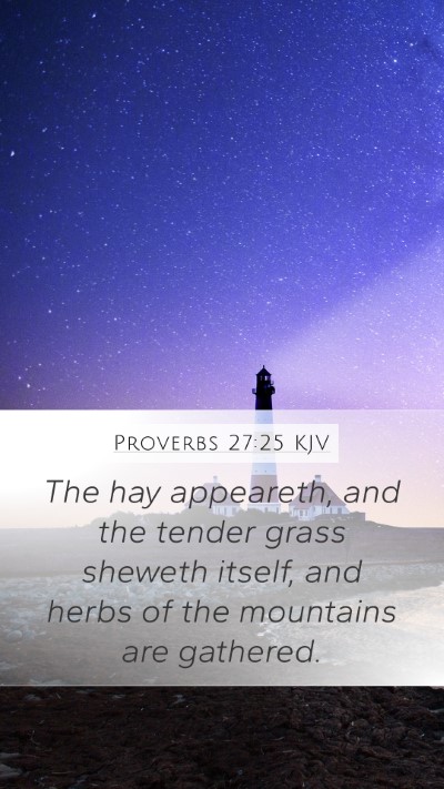 Proverbs 27:25 KJV Mobile Phone Wallpaper - The hay appeareth, and the tender grass sheweth - Mobile Bible Verse Wallpaper