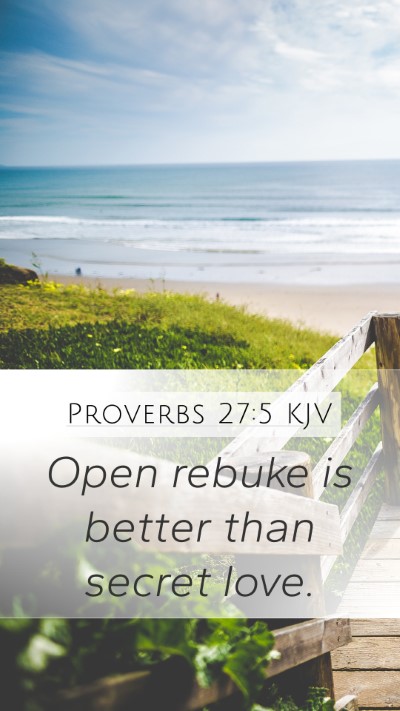 Proverbs 27:5 KJV Mobile Phone Wallpaper - Open rebuke is better than secret - Mobile Bible Verse Wallpaper
