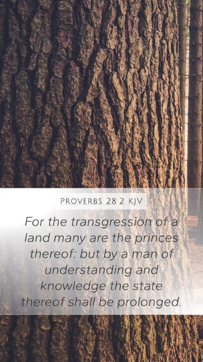 Proverbs 28:2 KJV Bible Verse Image