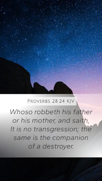 Proverbs 28:24 KJV Bible Verse Image