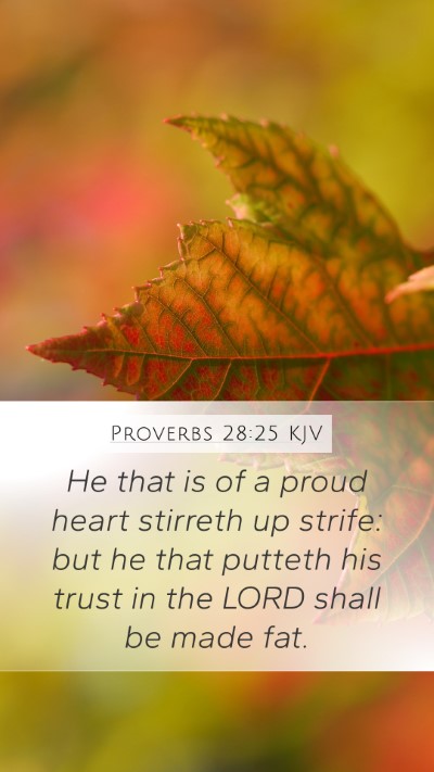 Proverbs 28:25 KJV Bible Verse Image