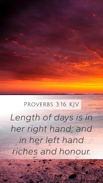 Proverbs 3:16 KJV Bible Verse Image