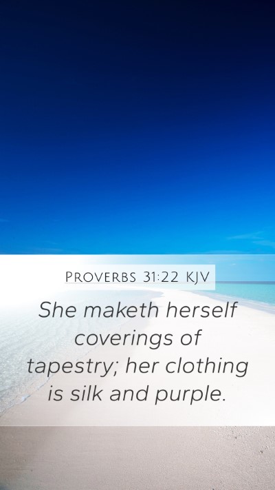 Proverbs 31:22 KJV Bible Verse Image
