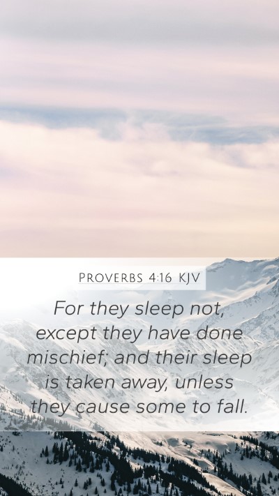 Proverbs 4:16 KJV Bible Verse Image
