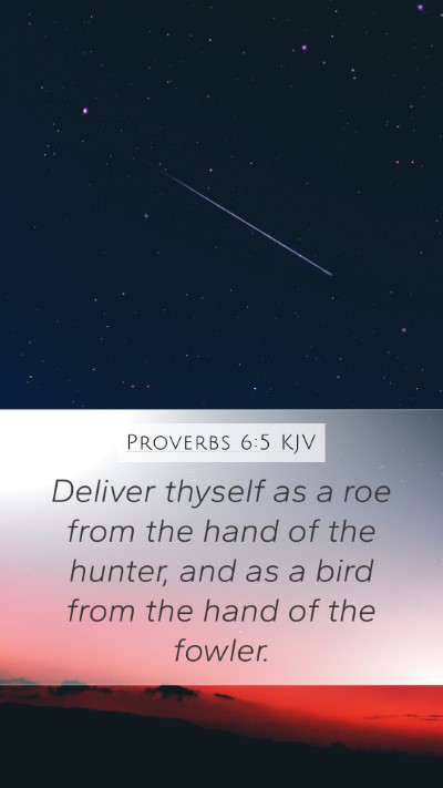 Proverbs 6:5 KJV Bible Verse Image
