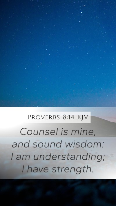 Proverbs 8:14 KJV Bible Verse Image