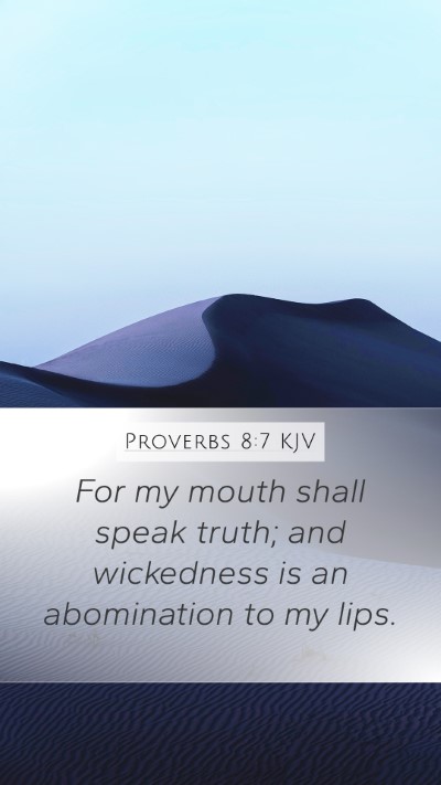 Proverbs 8:7 KJV Bible Verse Image
