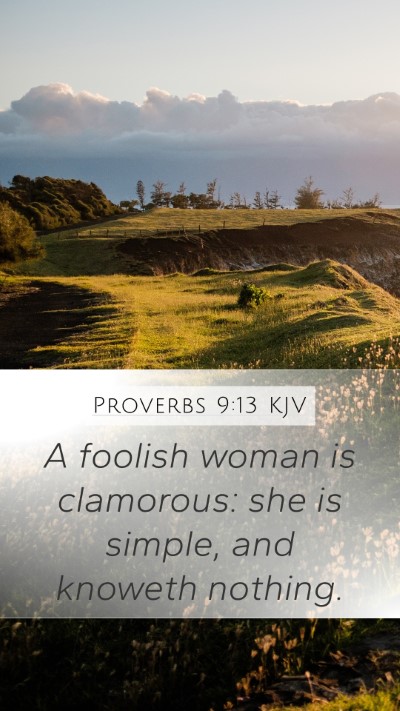 Proverbs 9:13 KJV Bible Verse Image