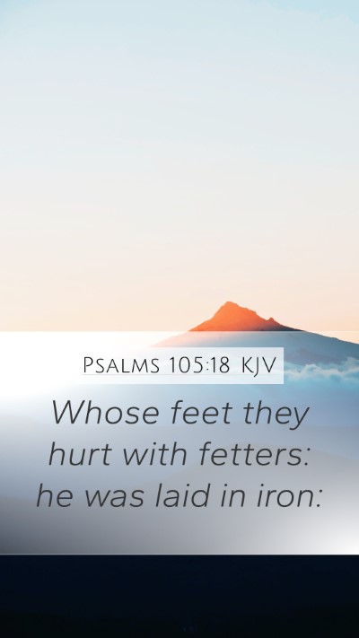Psalms 105:18 KJV Bible Verse Image