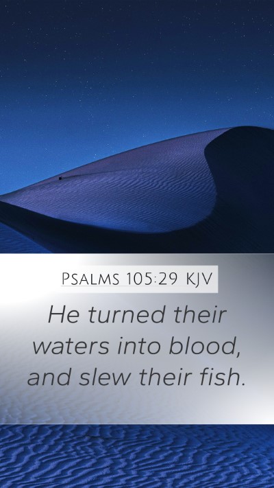 Psalms 105:29 KJV Mobile Phone Wallpaper - He turned their waters into blood, and slew their - Mobile Bible Verse Wallpaper
