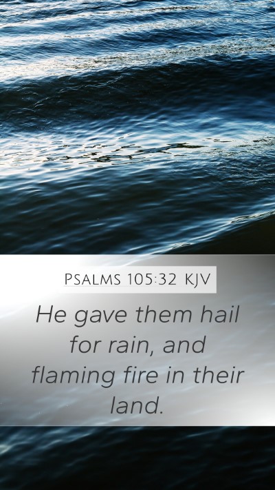 Psalms 105:32 KJV Mobile Phone Wallpaper - He gave them hail for rain, and flaming fire in - Mobile Bible Verse Wallpaper