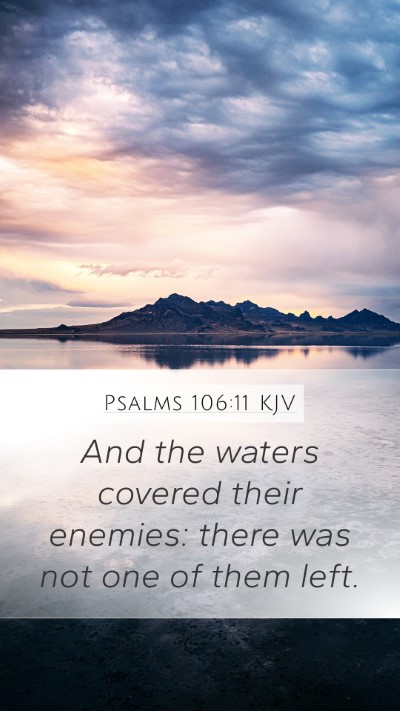 Psalms 106:11 KJV Mobile Phone Wallpaper - And the waters covered their enemies: there was - Mobile Bible Verse Wallpaper