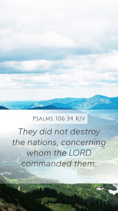 Psalms 106:34 KJV Bible Verse Image