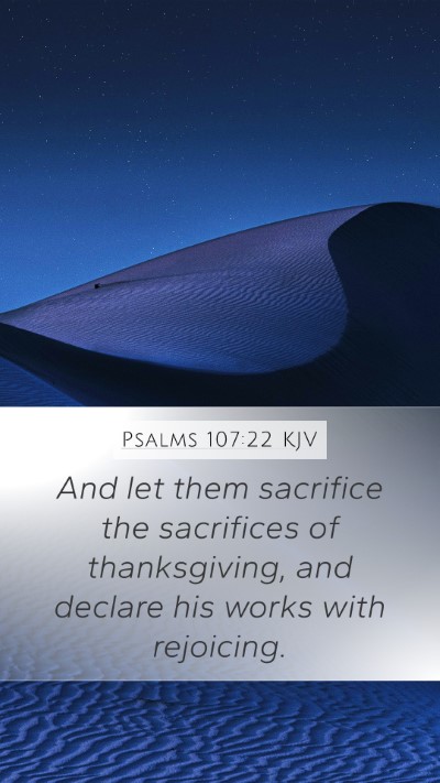 Psalms 107:22 KJV Bible Verse Image