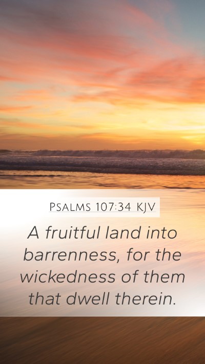 Psalms 107:34 KJV Bible Verse Image