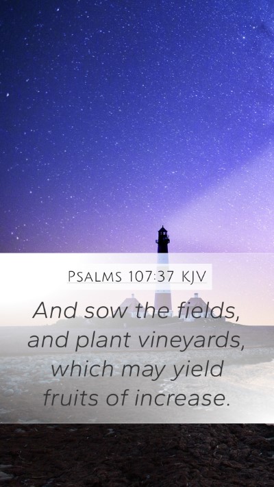 Psalms 107:37 KJV Mobile Phone Wallpaper - And sow the fields, and plant vineyards, which - Mobile Bible Verse Wallpaper