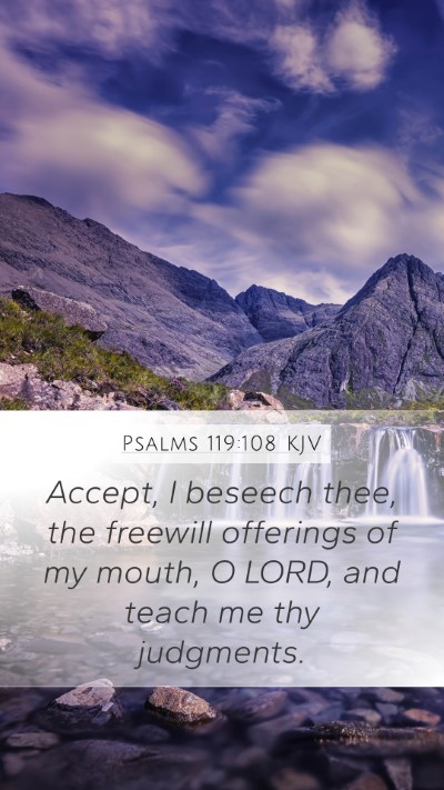 Psalms 119:108 KJV Bible Verse Image