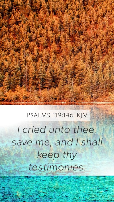 Psalms 119:146 KJV Mobile Phone Wallpaper - I cried unto thee; save me, and I shall keep thy - Mobile Bible Verse Wallpaper