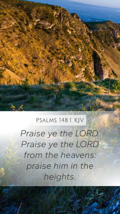 Psalms 148:1 KJV Mobile Phone Wallpaper - Praise ye the LORD. Praise ye the LORD from the - Mobile Bible Verse Wallpaper