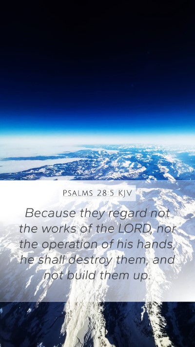 Psalms 28:5 KJV Bible Verse Image
