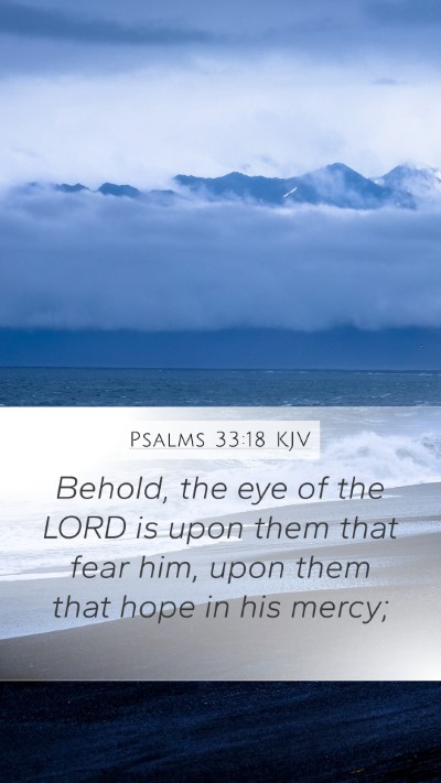 Psalms 33:18 KJV Mobile Phone Wallpaper - Behold, the eye of the LORD is upon them that - Mobile Bible Verse Wallpaper