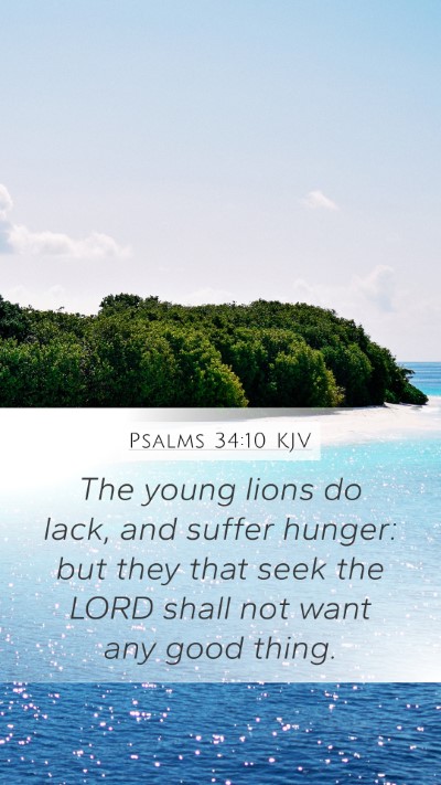 Psalms 34:10 KJV Bible Verse Image