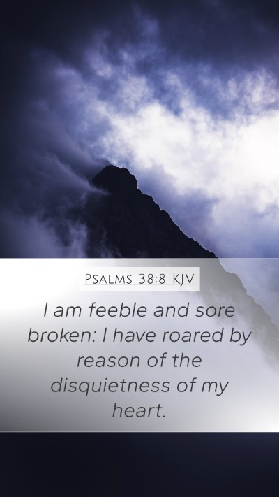 Psalms 38:8 KJV Bible Verse Image