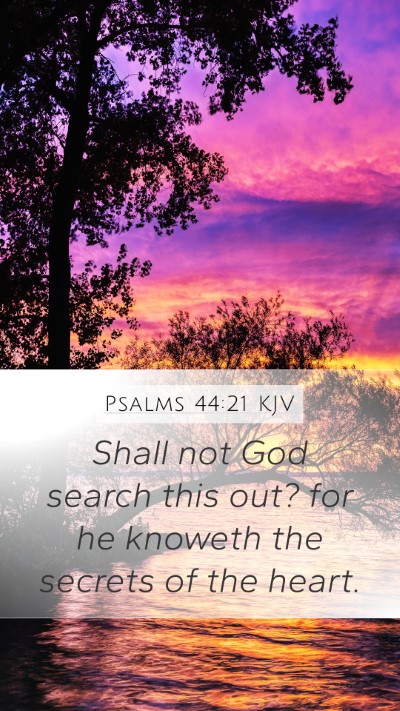 Psalms 44:21 KJV Bible Verse Image