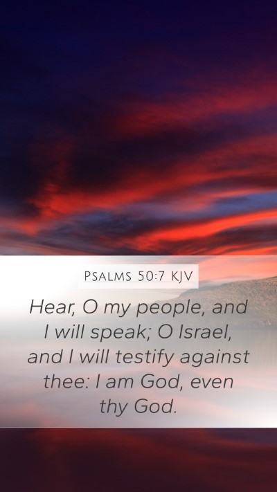 Psalms 50:7 KJV Bible Verse Image
