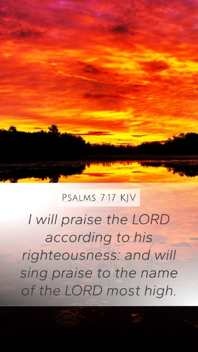 Psalms 7:17 KJV Bible Verse Image