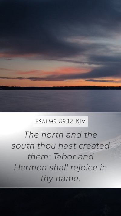 Psalms 89:12 KJV Mobile Phone Wallpaper - The north and the south thou hast created them: - Mobile Bible Verse Wallpaper