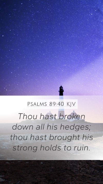 Psalms 89:40 KJV Mobile Phone Wallpaper - Thou hast broken down all his hedges; thou hast - Mobile Bible Verse Wallpaper