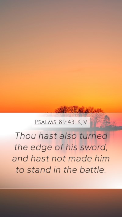 Psalms 89:43 KJV Mobile Phone Wallpaper - Thou hast also turned the edge of his sword, and - Mobile Bible Verse Wallpaper