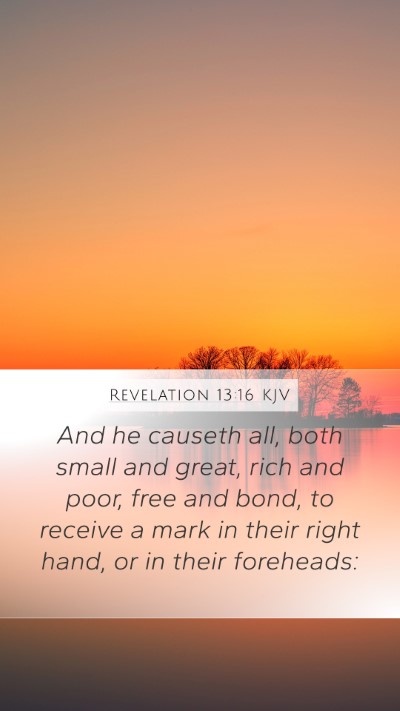 Revelation 13:16 KJV Bible Verse Image