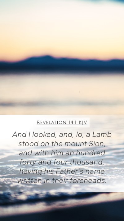 Revelation 14:1 KJV Bible Verse Image