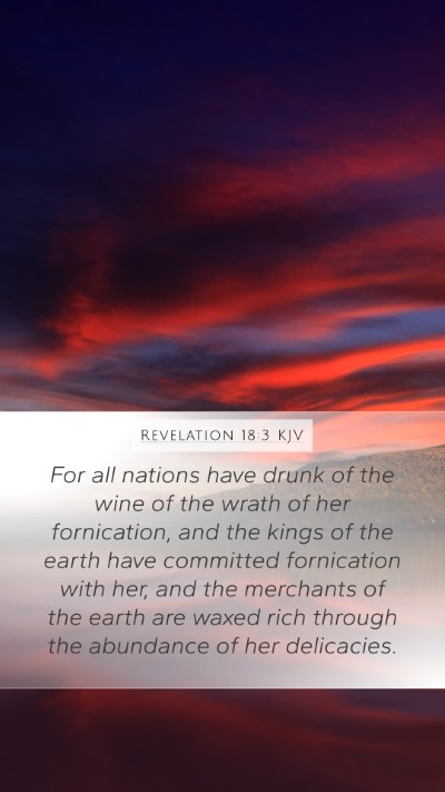 Revelation 18:3 KJV Bible Verse Image