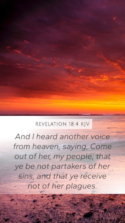 Revelation 18:4 KJV Bible Verse Image